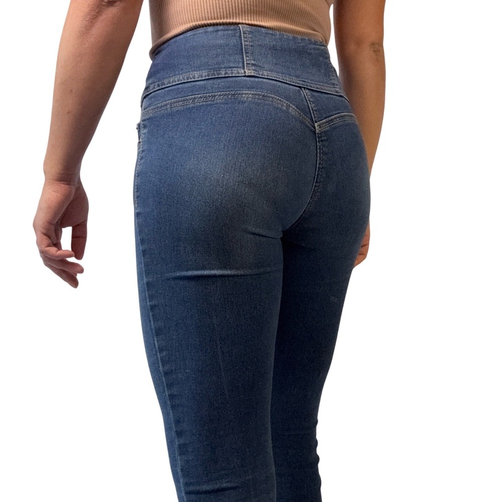 MAZY High Rise Button Fly Skinny Jeans Dark Wash Women's Size 7/8 - Picture 4 of 10